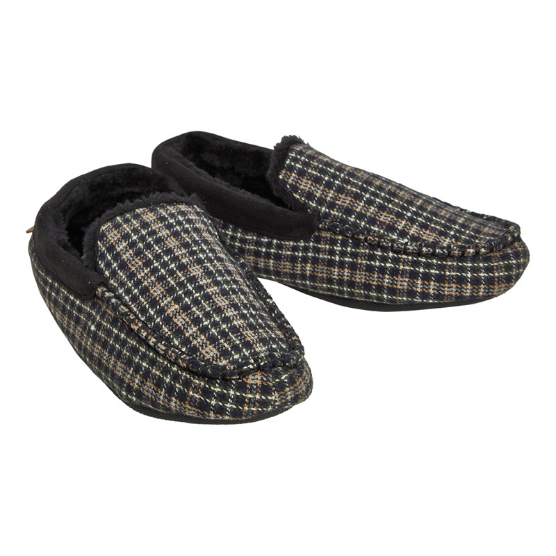 Ben Sherman Mens Lindley Moccasin Slippers Black