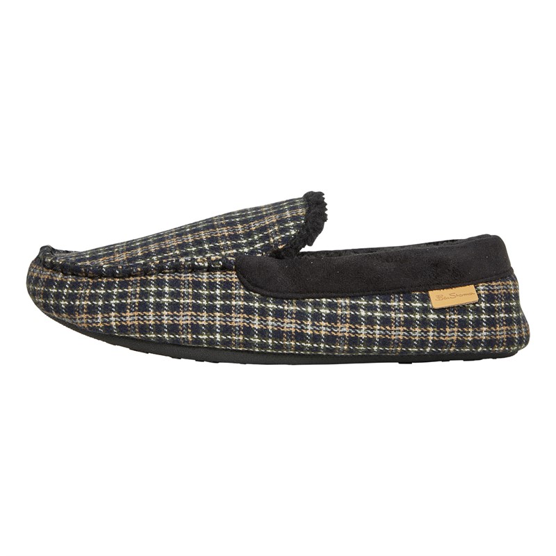 Ben Sherman Mens Lindley Moccasin Slippers Black