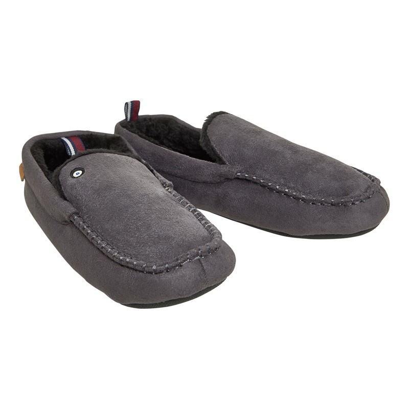 Mens grey moccasin slippers online