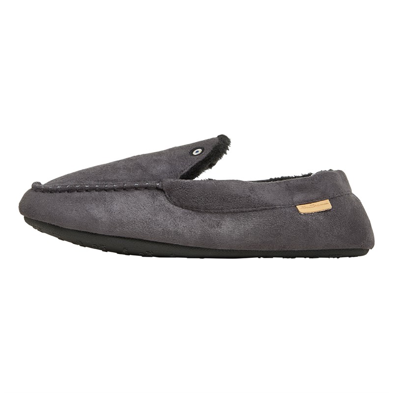 Ben Sherman Mens Falstaff Moccasin Slippers Grey