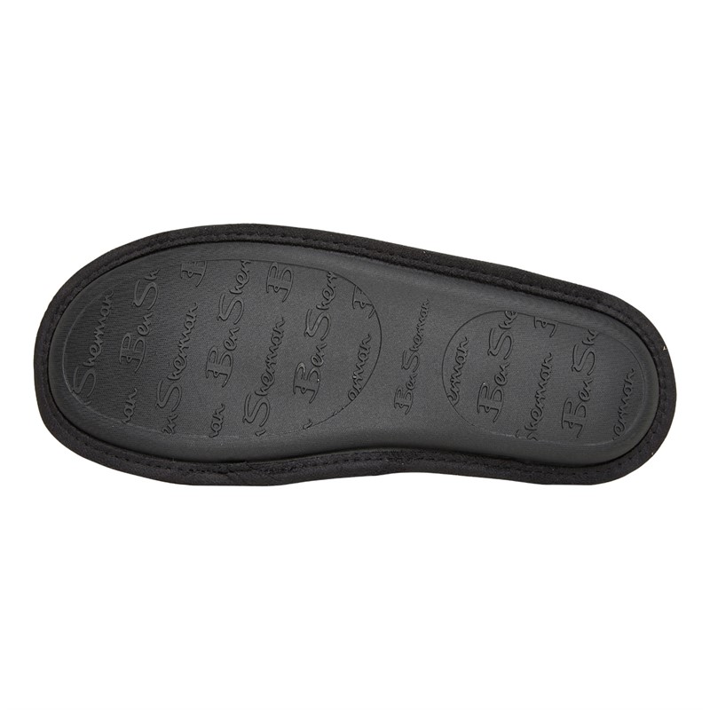 Ben Sherman Mens Serifos Quilted Mule Slippers Black