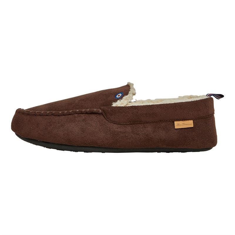 Ben Sherman Mens Falstaff Moccasin Slippers Brown