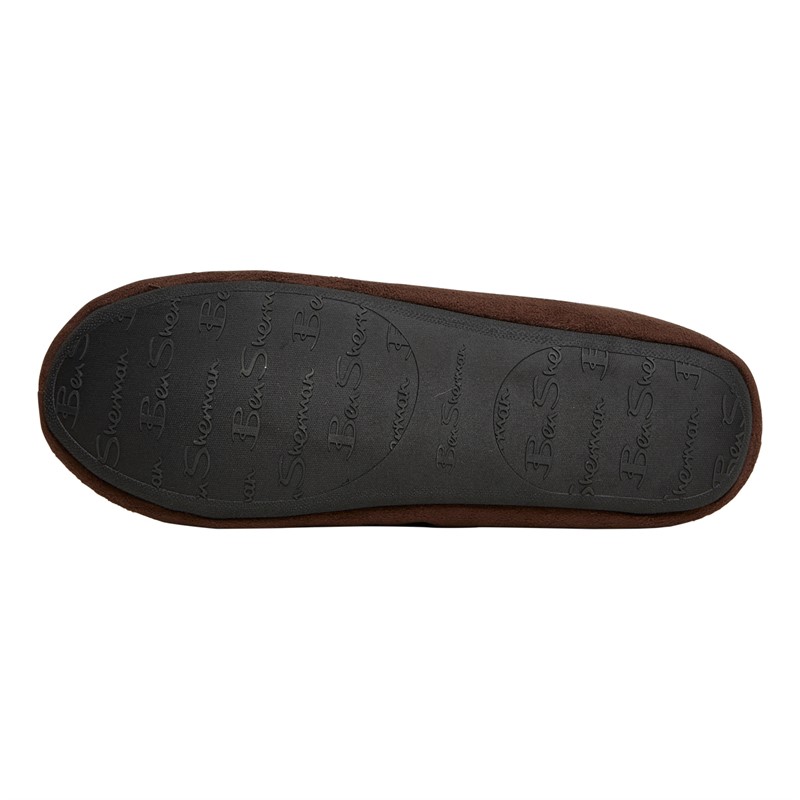 Ben Sherman Mens Falstaff Moccasin Slippers Brown