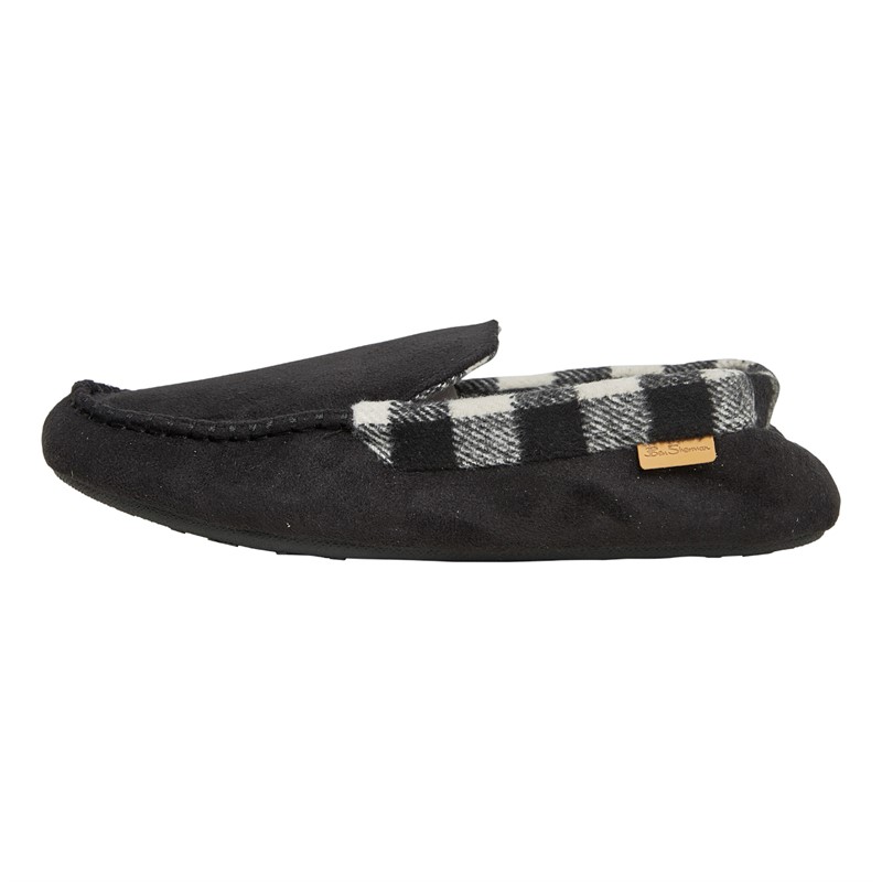 Ben Sherman Mens Taj Moccasin Slippers Black