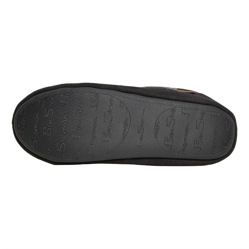 Ben Sherman Mens Taj Moccasin Slippers Black