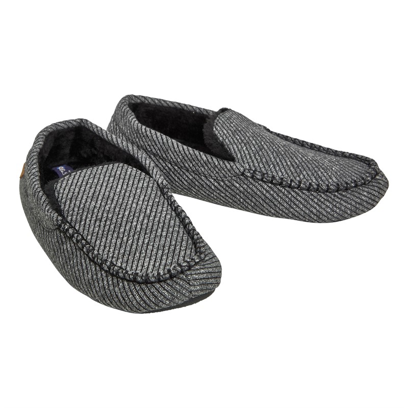 Ben Sherman Mens Wynn Moccasin Slippers Black