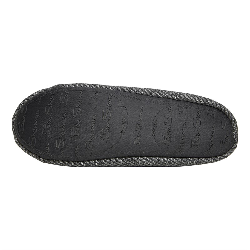 Ben Sherman Mens Wynn Moccasin Slippers Black