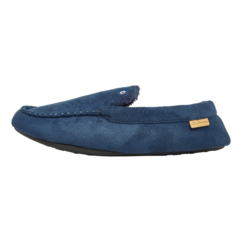 Ben Sherman Mens Falstaff Moccasin Slippers Navy