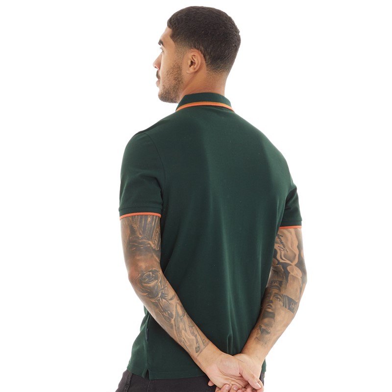 Ben Sherman Mens Twin Tipped Polo Dark Green