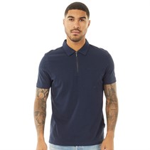 Ben Sherman Mens Pique Zip Polo Dark Navy