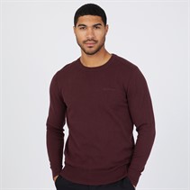 Ben Sherman Mens Crew Neck Jumper Aubergine