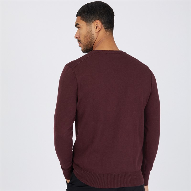 Ben Sherman Mens Crew Neck Jumper Aubergine