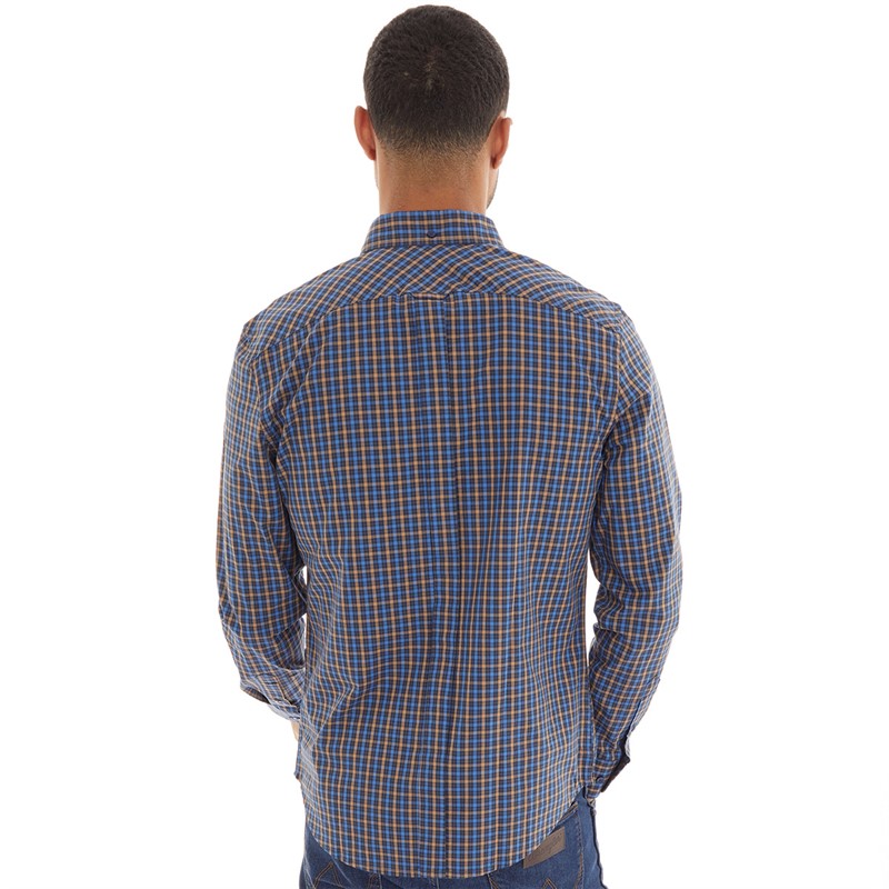 Ben Sherman Mens Long Sleeve House Check Shirt Bright Blue