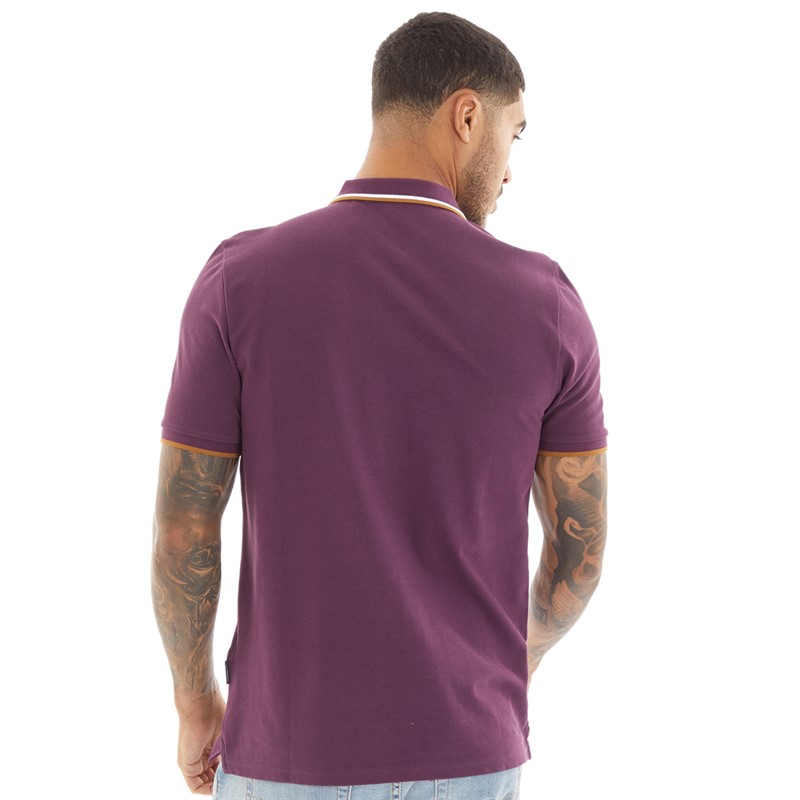 Ben Sherman Mens Twin Tipped Polo Plum