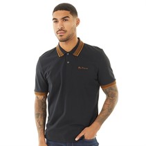 Ben Sherman Mens Mono Collar Interest Polo Black