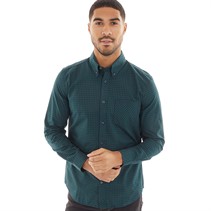 Ben Sherman Mens Long Sleeve Gingham Dark Green