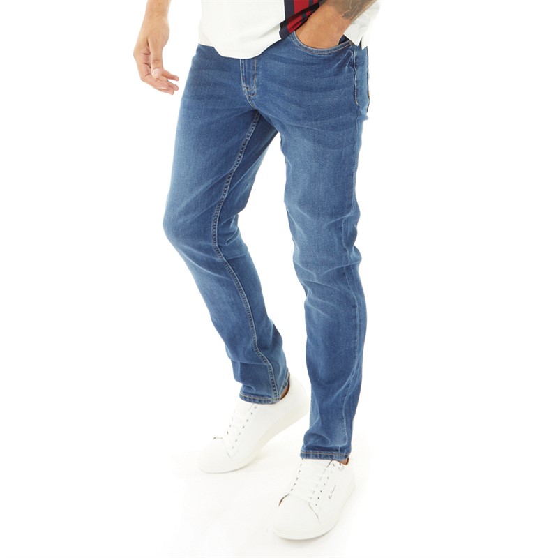 Ben Sherman Mens Straight Fit Jeans Navy Overdye