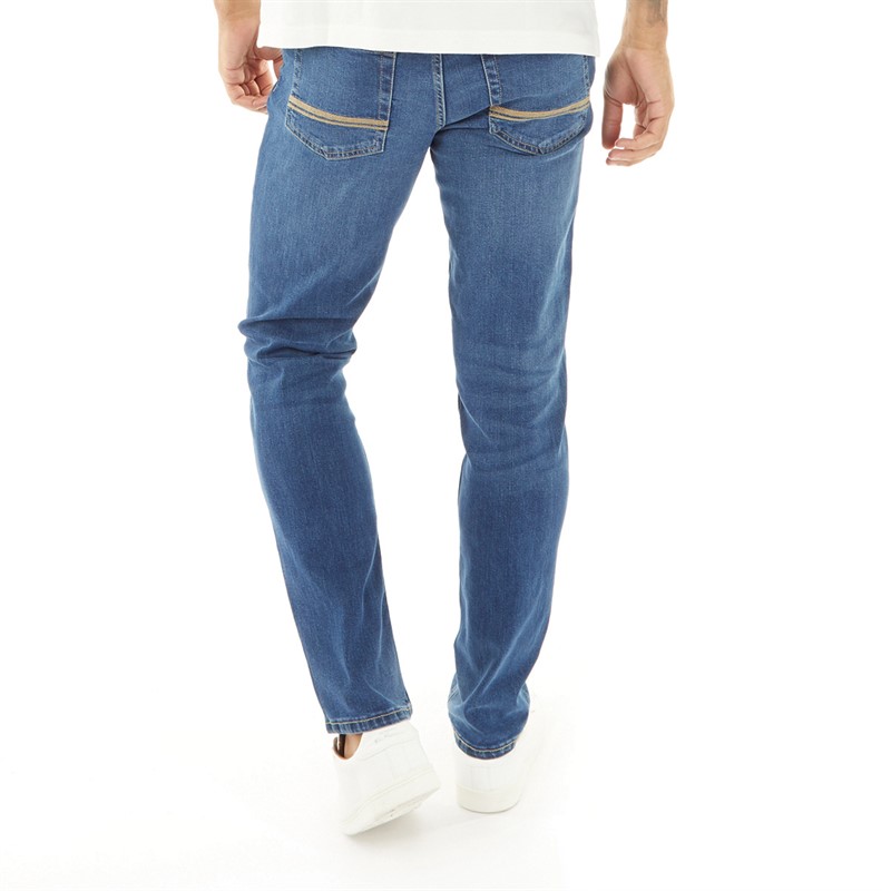 Ben Sherman Mens Straight Fit Jeans Navy Overdye