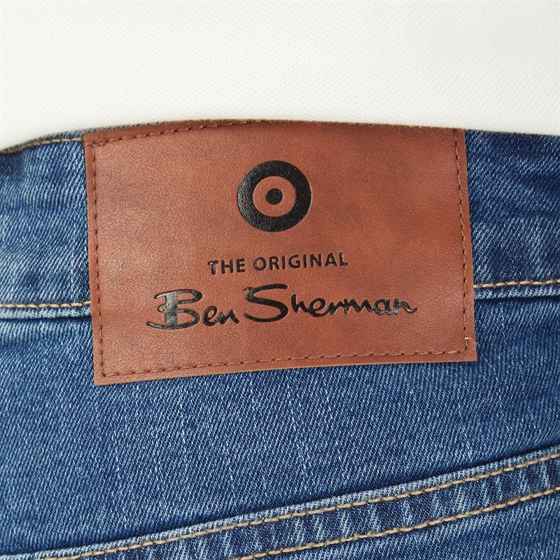 Ben Sherman Mens Straight Fit Jeans Navy Overdye