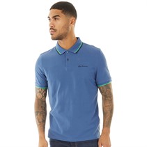 Ben Sherman Mens Twin Tipped Polo Riviera Blue