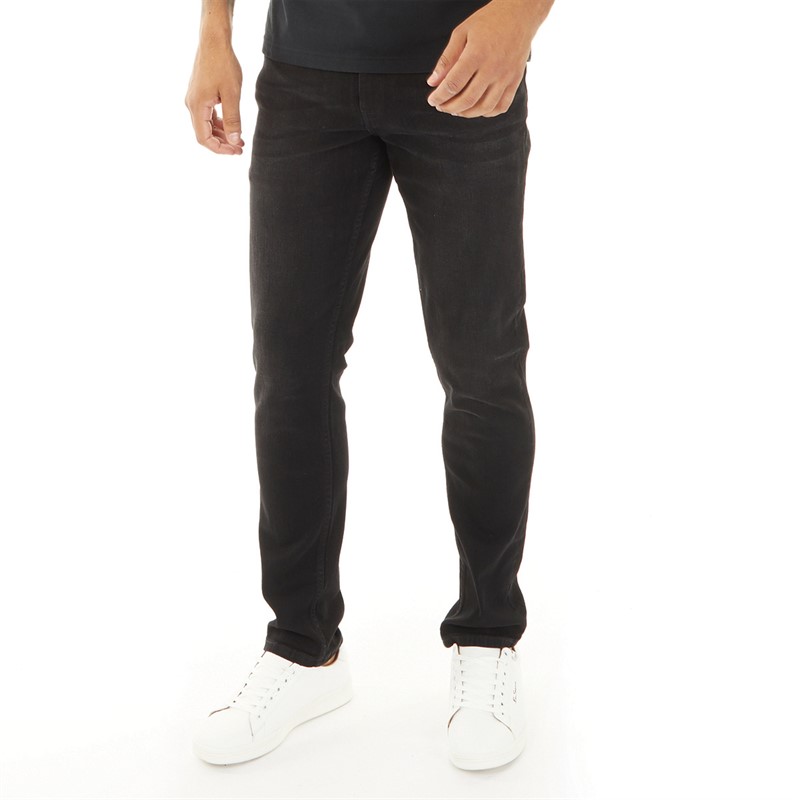 Ben Sherman Mens Straight Fit Jeans Washed Black