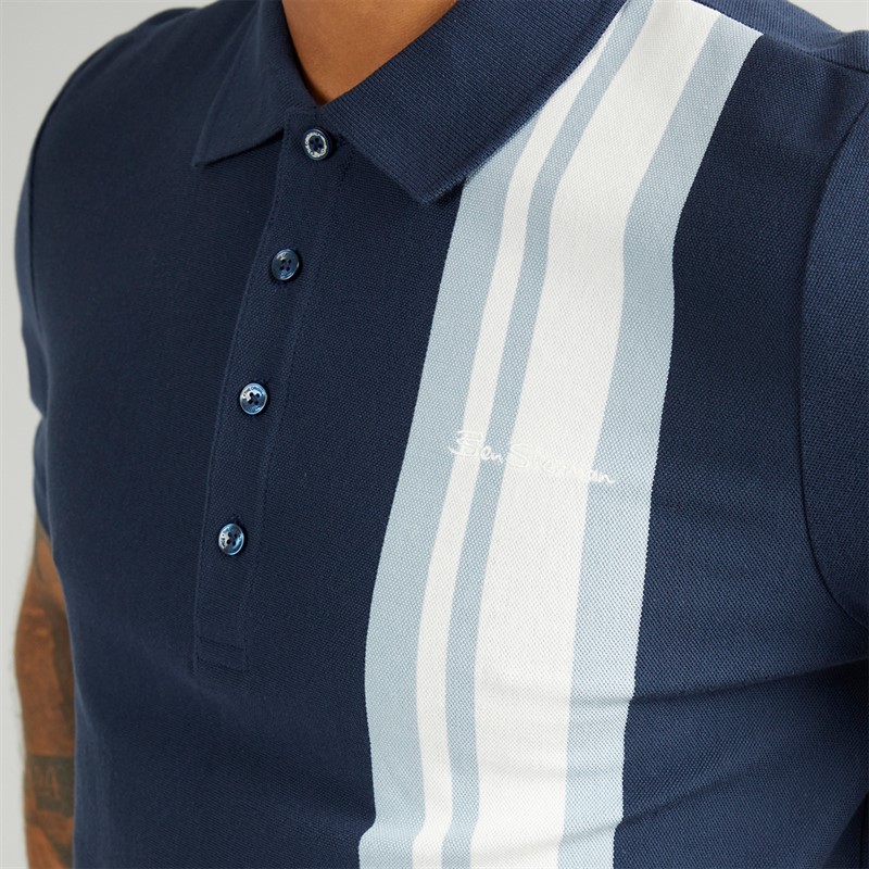 Ben Sherman Herren House Mod Kurzarm Polohemden Blau