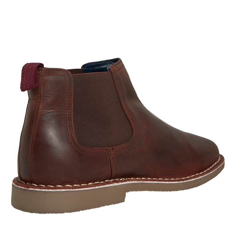 Ben Sherman Mens Garcia Leather Chelsea Boots Brown Leather