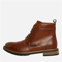 Ben Sherman Mens Tram Toe Cap Boots Tan Burnish