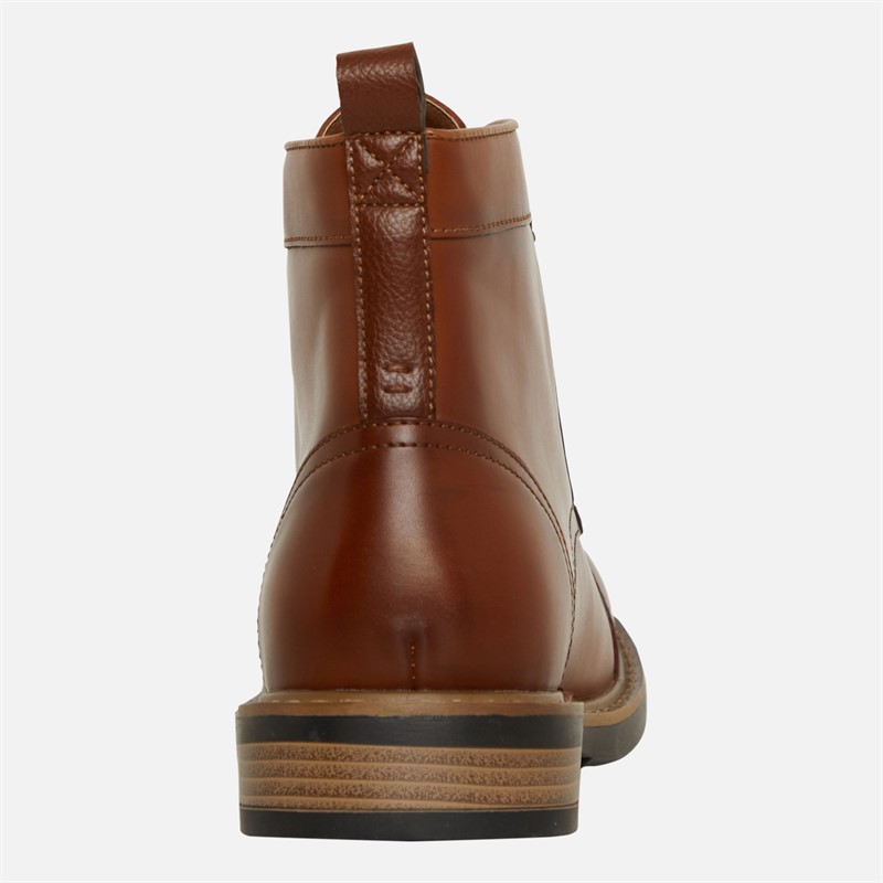 Ben Sherman Mens Tram Toe Cap Boots Tan Burnish