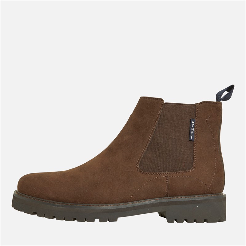 Ben Sherman Mens Chesterley Chelsea Boots Brown IMI Suede