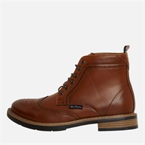 Ben Sherman Mens Templeton Brogue Boots Tan Burnish