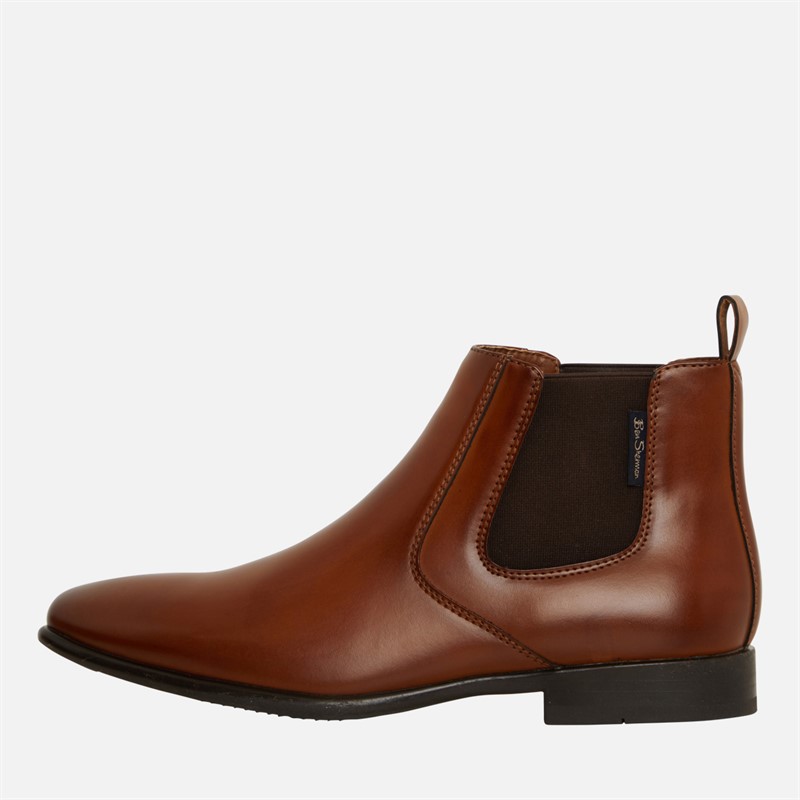 Ben Sherman Mens Durham Chelsea Boots Tan Burnish