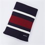 Ben Sherman Mens Block Stripe Rib Scarf Navy/Red/White