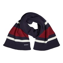 Ben Sherman Mens Block Stripe Rib Scarf Navy/Red/White