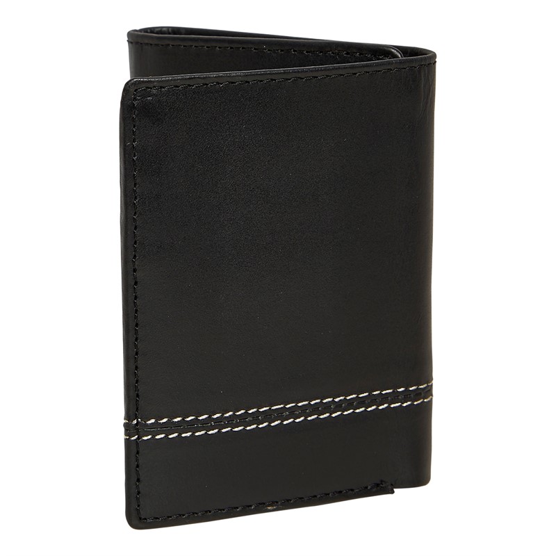 Ben Sherman Mens Hewison Leather Tri Fold Wallet Black