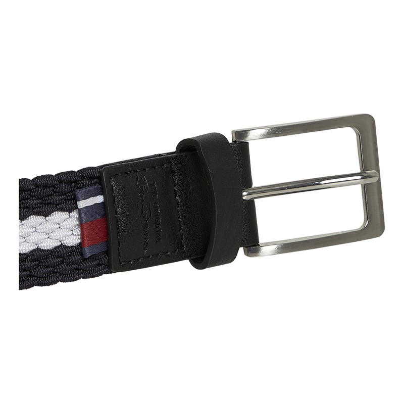 Ben Sherman Mens Herne Webbing Belt Navy/Cream