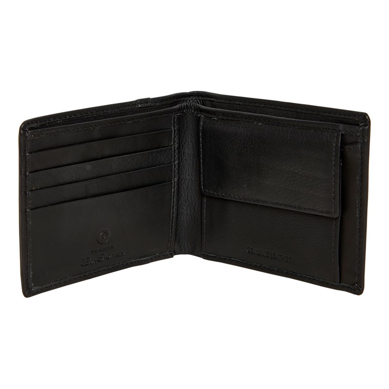 Ben Sherman Mens Irvine Bi Fold Wallet Black