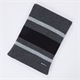 Ben Sherman Mens Block Stripe Rib Scarf Grey/Black