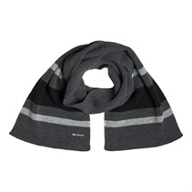 Ben Sherman Mens Block Stripe Rib Scarf Grey/Black