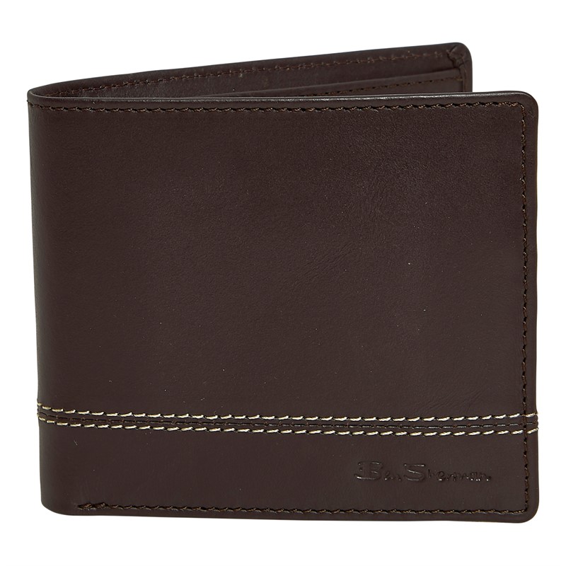 Ben Sherman Mens Jones Leather Wallet Brown