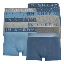 Ben Sherman Mens Joshua Seven Pack Trunks Marl/White/Navy/Allure Blue