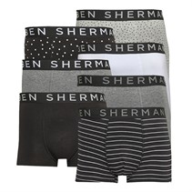 Ben Sherman Mens Beau Seven Pack Trunks Dark Marl/Marl/White/Black/Grey