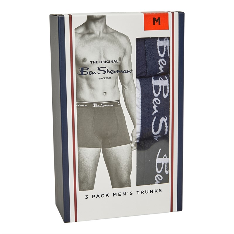 Ben Sherman Mens Six Pack Underwear And Six Pack Socks Gift Set White/Black/Navy