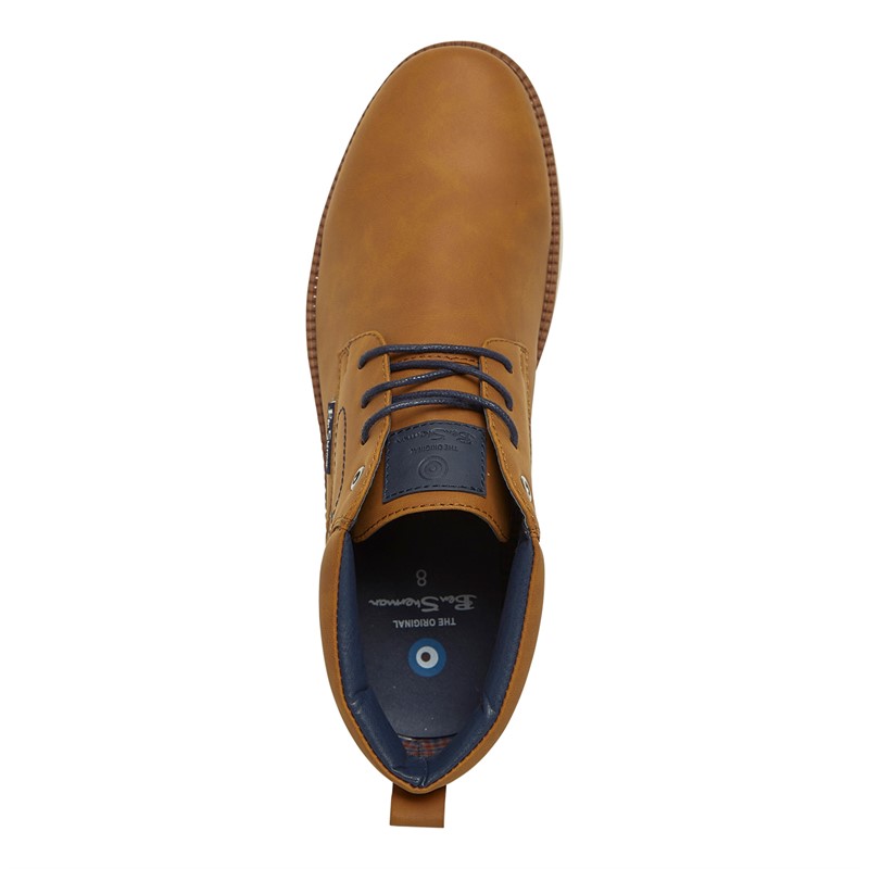 Ben Sherman Mens Domingo Chukka Boots Tan/Navy