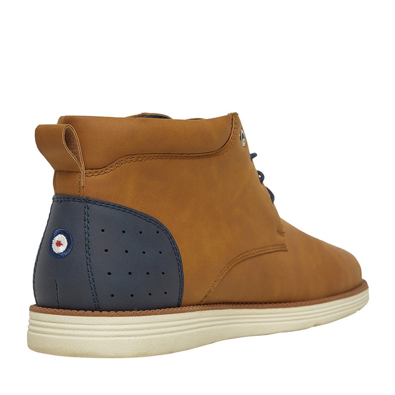 Ben Sherman Mens Domingo Chukka Boots Tan/Navy