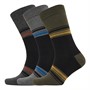 Ben Sherman Mens President Three Pack Socks Black/Grey/Olive