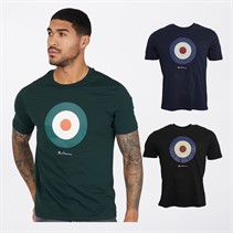 Ben Sherman Mens Chest Target Three Pack T-Shirts Dark Navy/Black/Dark Green