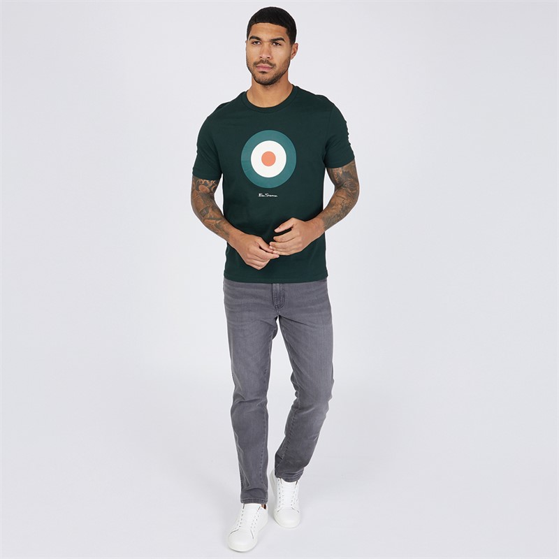 Ben Sherman Mens Chest Target Three Pack T-Shirts Dark Navy/Black/Dark Green