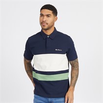 Ben Sherman Poloshirt Herren mit Bruststreifen Kurzarm Dunkelblau