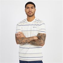 Ben Sherman Mens Engineered Stripe T-Shirt Snow White